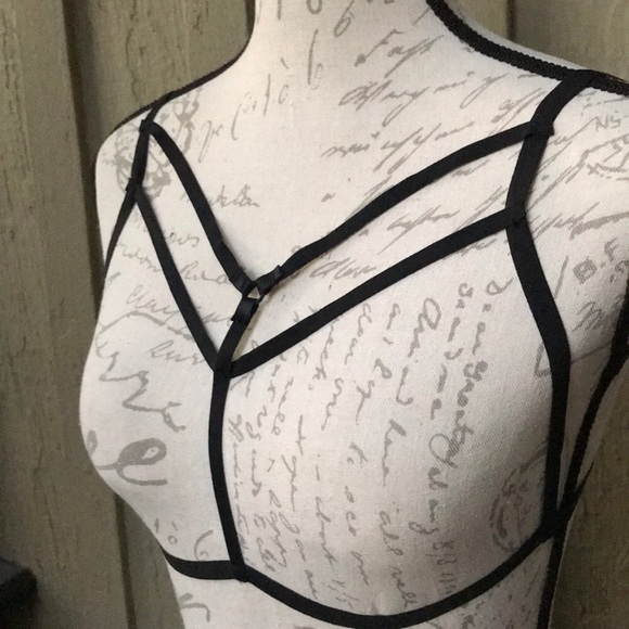 Coming Soon. New! Black Strappy Cage Bra - Picture 2 of 7